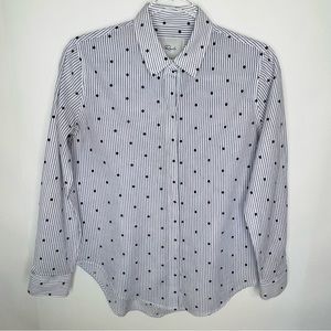 Rails Taylor Flocked Polk Dot Long Sleeve Shirt